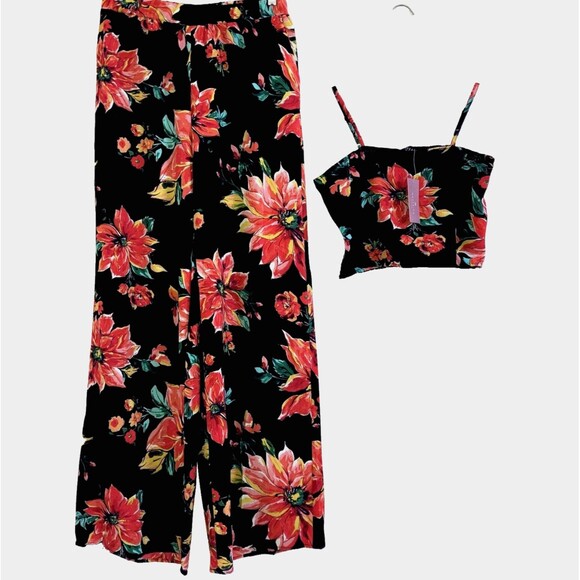 MAVERICK THE COLLECTION sz M Tube Cropped Top & Wide Leg 2 Pc Pants Set Outfit - Picture 1 of 8
